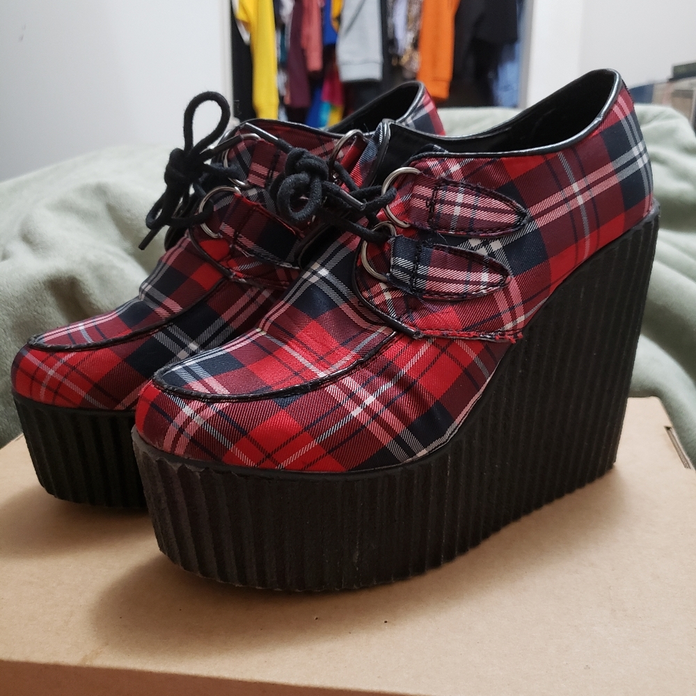 Red Plaid Platforms